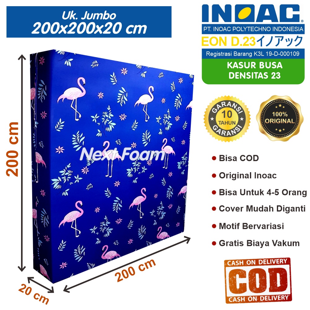 Kasur Busa Inoac Ukuran Jumbo 200x200x20 cm Tebal 20 cm EON D23 ORIGINAL INOAC Garansi 10 Tahun Asli