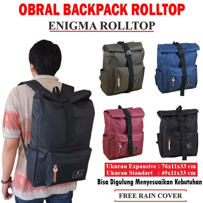 PROMO OBRAL Back Pack Rolltop Expansive Tas Gendong Besar Sekolah Kuliah Kerja Backpacker Piknik