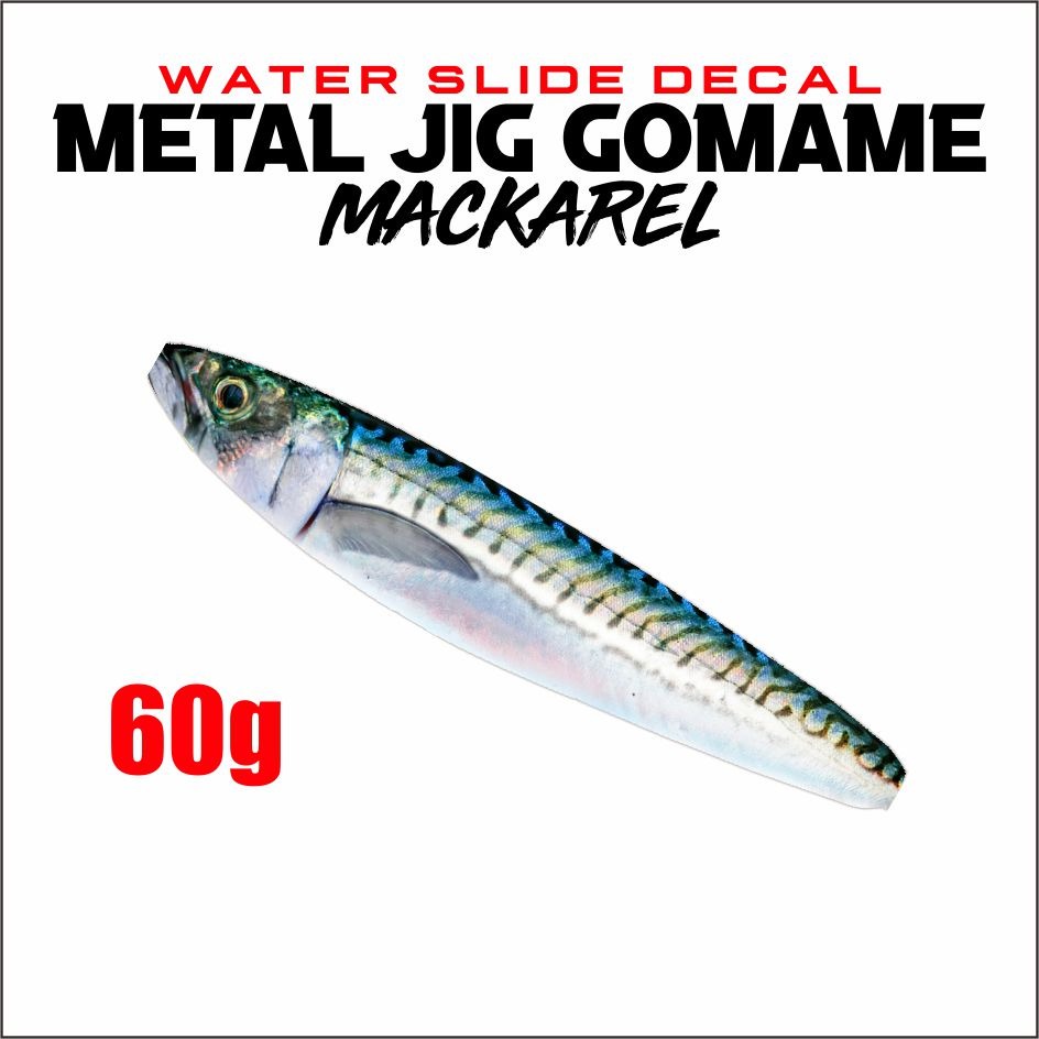 Gomame Mackarel Water Slide Decal Metal Jig 60g 80g 100g