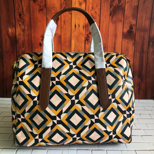 Fossil sydney satchel yellow multi