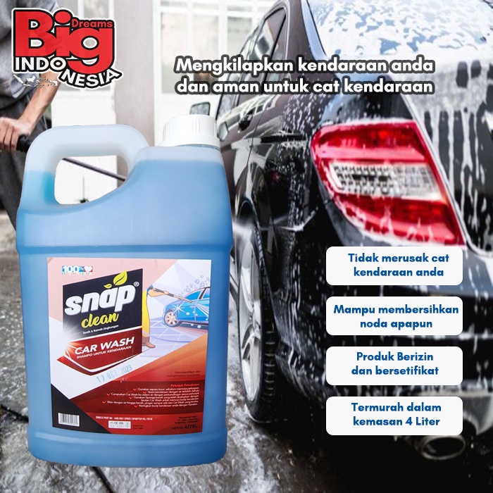 Sabun Cuci Mobil Motor Shampo Snap Clean 4 Liter Instant Sameday