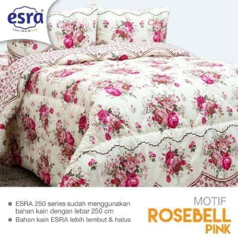 Bedcover & Sprei Premium Katun ESRA Motif Rosebell Pink