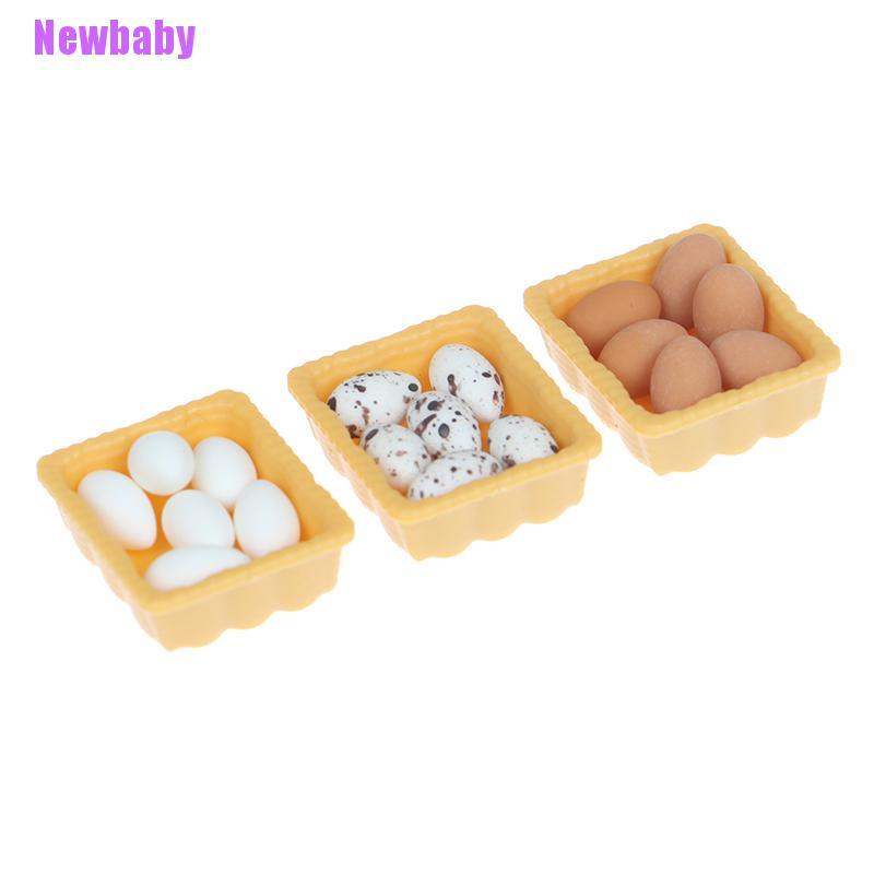 (Newbaby) Mainan Miniatur Telur Skala 1: 12 Untuk Aksesoris Dapur Rumah Boneka