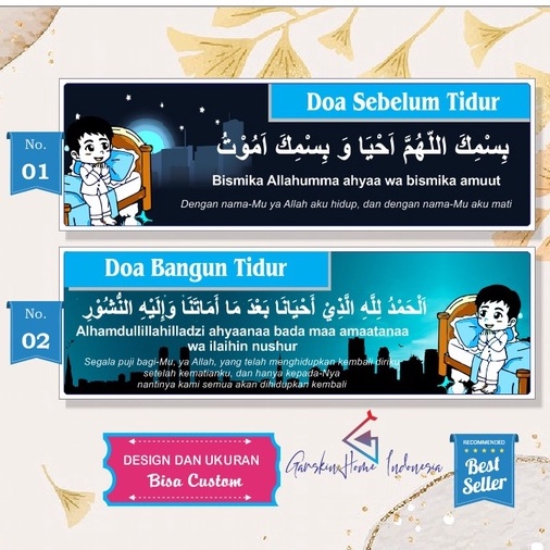 stiker doa sebelum tidur dan doa bangun tidur