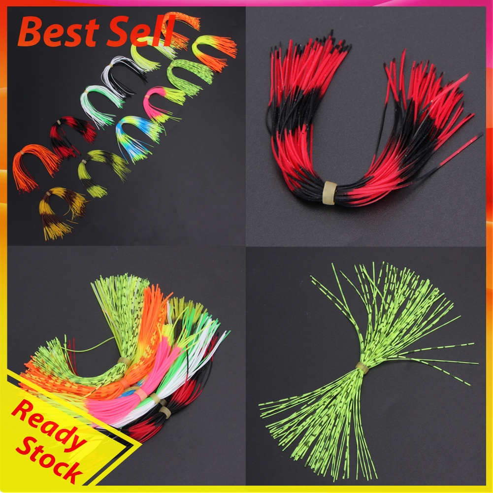 12 Bundles Silicone Legs Barred Color Flake Squid Lure Thread