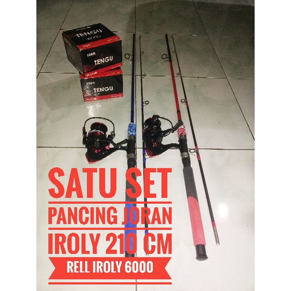 satu set pancing laut iroly joran 210 cm rell 6000