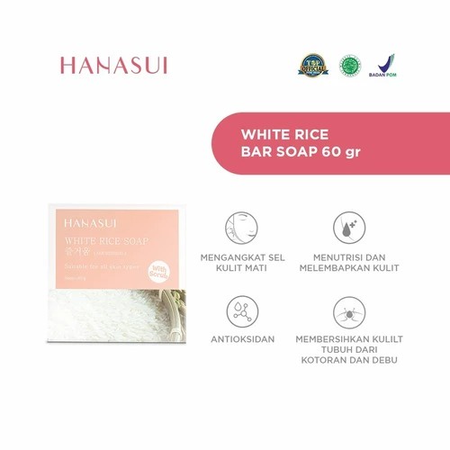 HANASUI WHITE RICE SOAP ORIGINAL BPOM 60GR - SABUN BERAS HANASUI