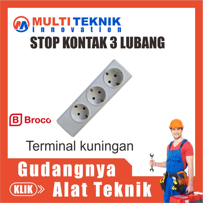 Stop Kontak Colokan Listrik Broco 3 Lubang MT449