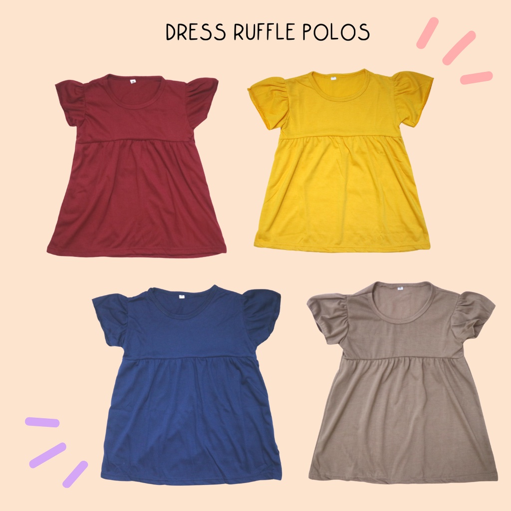 BabynKids - DRESS RUFFLE POLOS ANAK PEREMPUAN / Dress anak 1 - 5 tahun