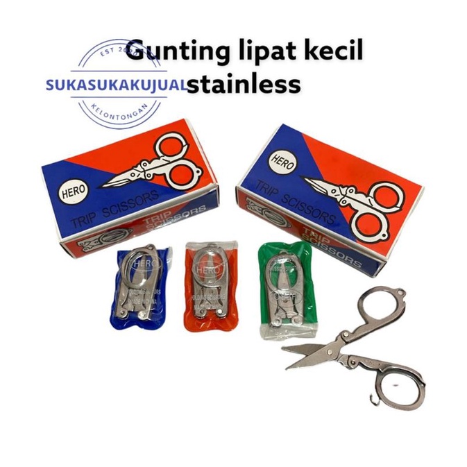 

(12pcs)gunting lipat kecil stainless HERO
