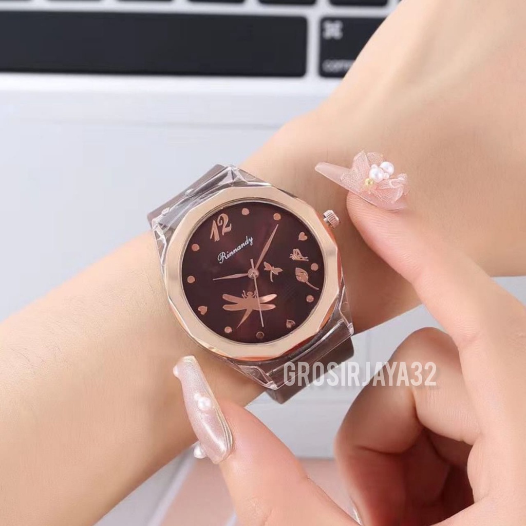 JAM TANGAN WANITA LINDA KARET STRAP KOREAN FASHION MODE