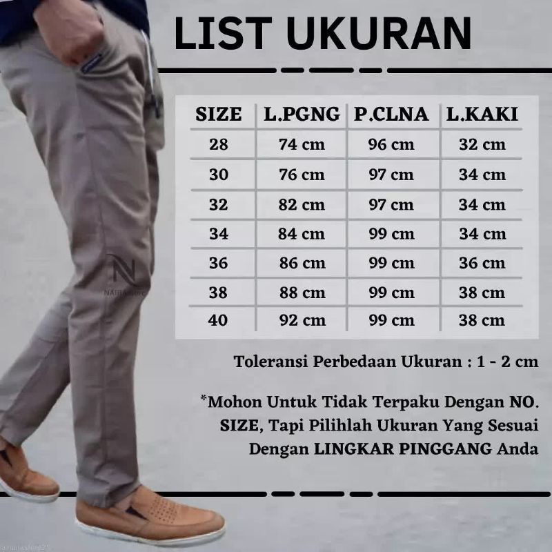 CELANA PANJANG CHINOS SLIM FIT BAHAN KATUN 100% MELAR ELASTIS NYAMAN DI PAKAI