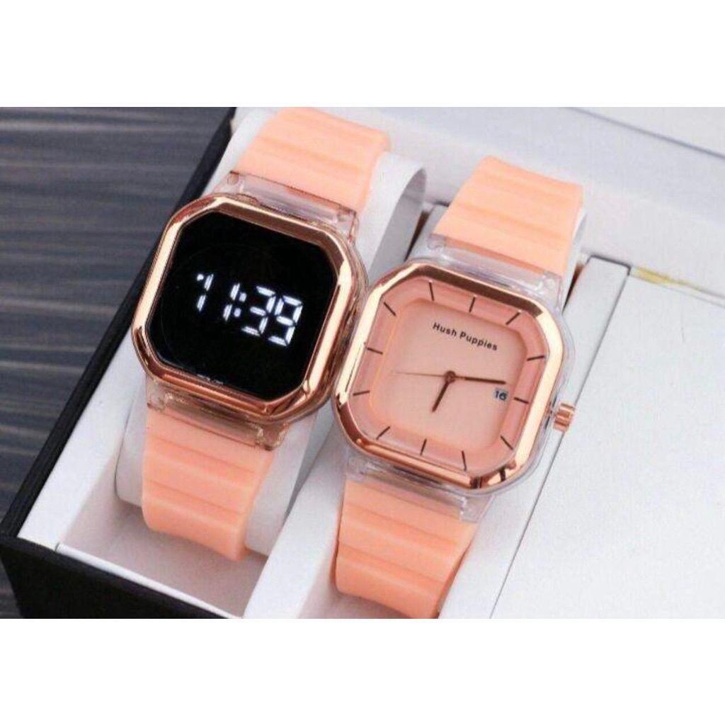 BISA COD PROMO BELI 1 GRATIS 1 JAM TANGAN COUPLE PASANGAN PRIA WANITA COWOK CEWEK STRAP RUBBER