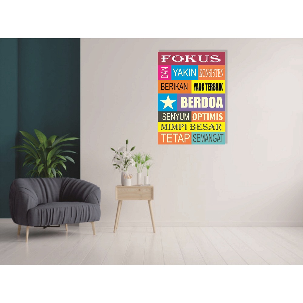 Hiasan / pajangan Dinding Dekorasi Ruangan Walldecor kata Kata Mutiara poster inspirasi murah