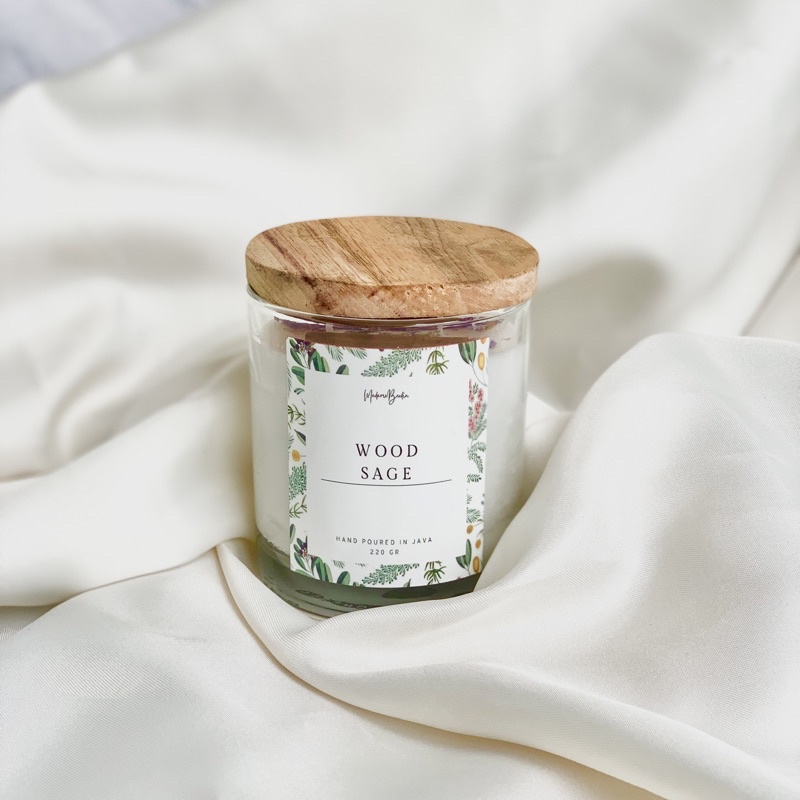 220gr SCENTED CANDLE 2 WICKS WITH LID BY MADAME BERDIN | Aromatherapy Candle with dried flower | Lilin aromaterapi besar dengan tutup kayu | Hampers HARI RAYA IDUL FITRI EID MUBARAK | HAMPERS LEBARAN