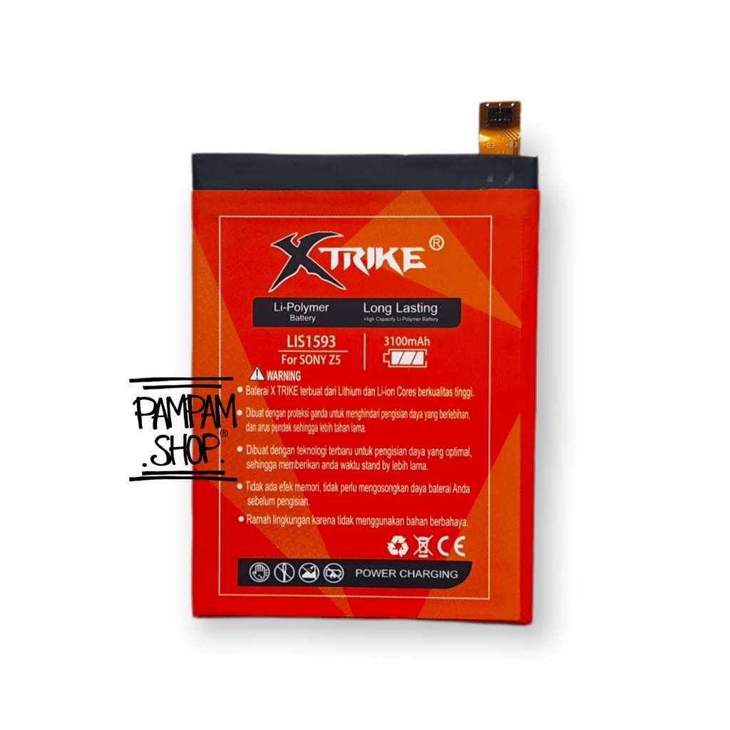 Baterai XTRIKE Double Power Original Sony Xperia Z5 Dual Z5 Big Z5 Docomo E6603 E6653 E6633 E6683 LIS1593ERPC AU SOV32 SO-01H SO01H Batre Batrai Battery Ori Handphone HP