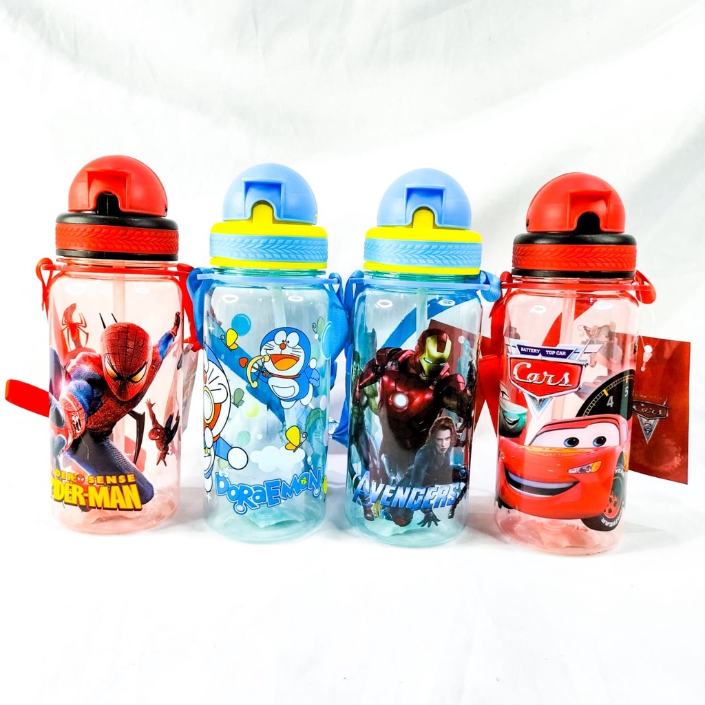 PROMO MURAH BOTOL MINUM SEDOTAN ANAK SEKOLAH KARAKTER 350ML