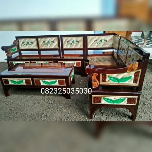 Kursi Sudut Kayu Jati Murah / Kursi Tamu Jati Jepara / Kursi Sudut Dari Kayu Jati