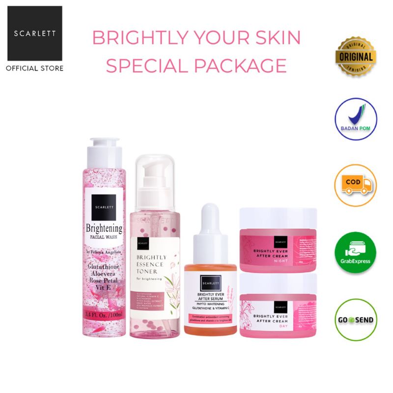 [Free Box] SCARLETT WHITENING BRIGHTLY CARE SPECIAL PACKAGE