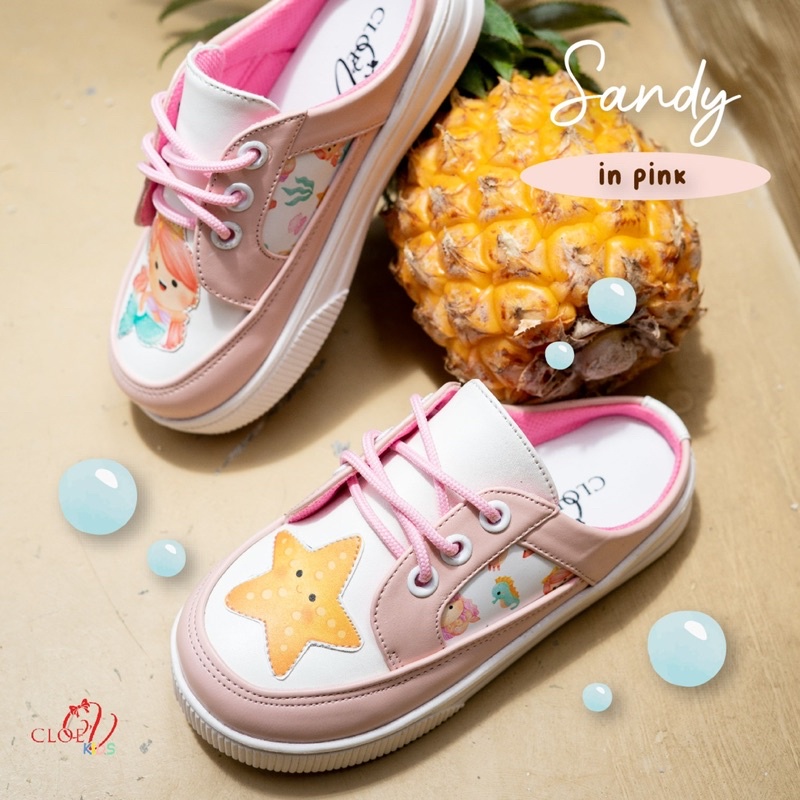 CLOEVKIDS - Sandy Size 22-35 Sepatu Sandal Loafers Anak Perempuan Slip On Tali Lucu Pastel - Mermaid Series