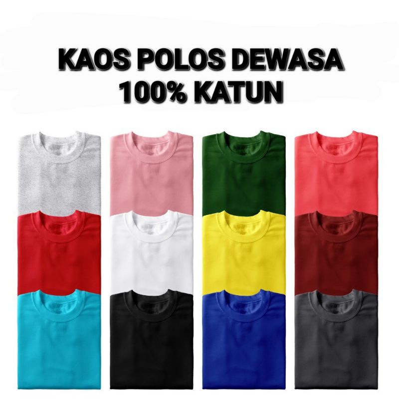 KAOS POLOS CATTON COMBAT 30S DEWASA 100% KATUN