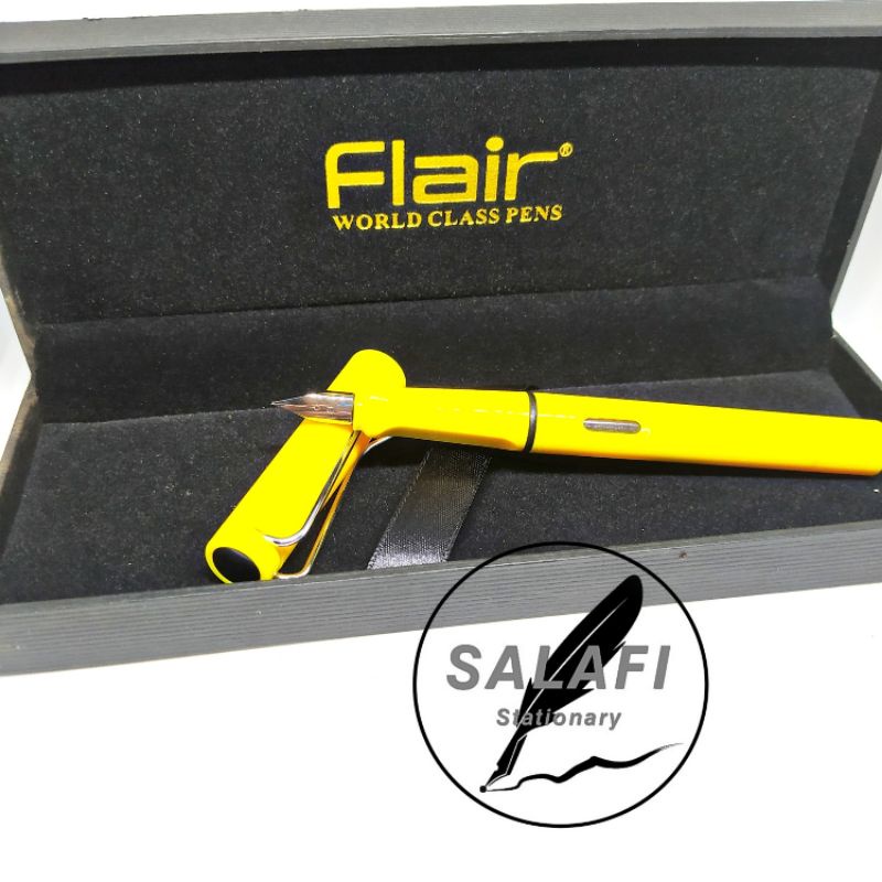 

Pena kalam fountain pen nib 0,3 Mm plastik kuning multifungsi tinta isi dan celup tutul