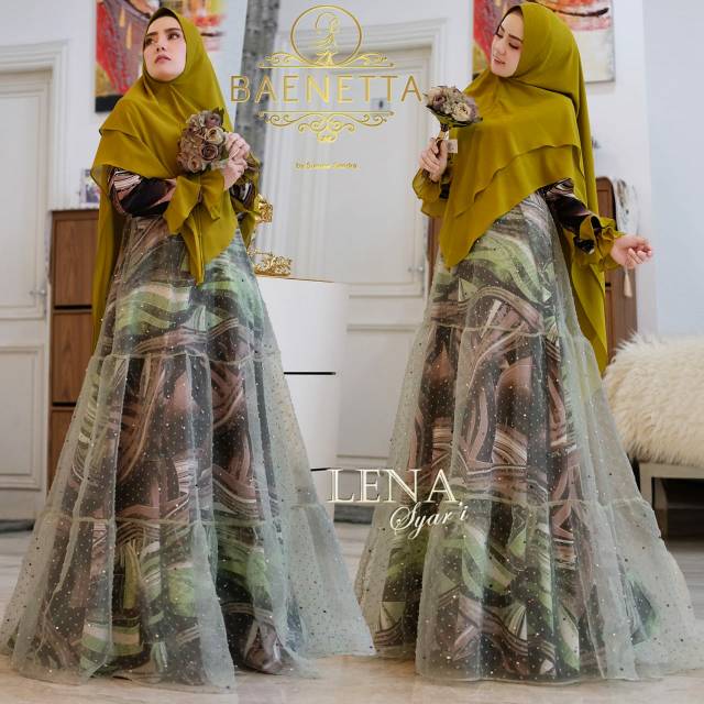 Lena syari By Baenetta~ gamis original branded murah