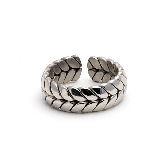 Cincin Emas Bahan titanium steel Gaya Jepang Untuk Pria Dan Wanita
