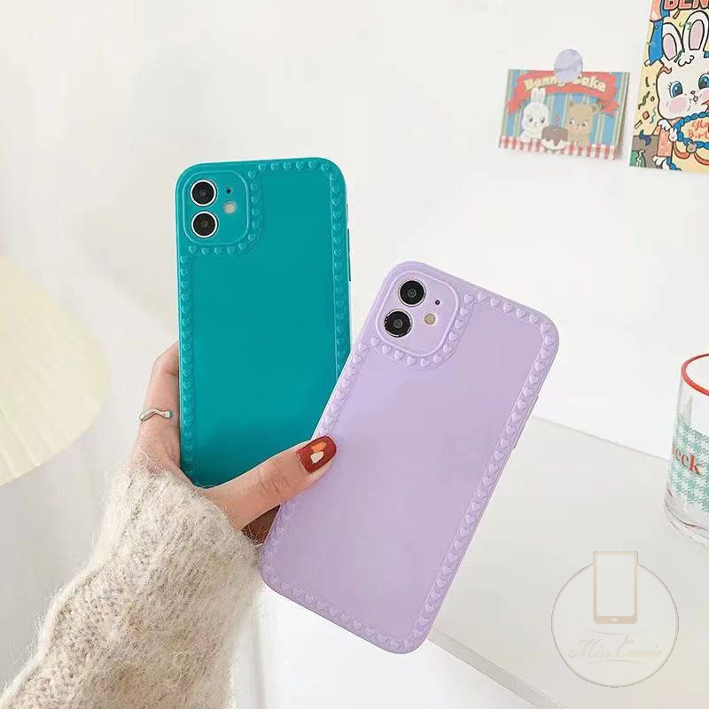 Casing iPhone 12 11 Pro Max Heart Edge Design Case iPhone 6 6S 7 8 Plus iPhone X XS XR XSMAX SE 2020 Camera Protection Square Glossy Shockproof Phone Soft TPU Case-7