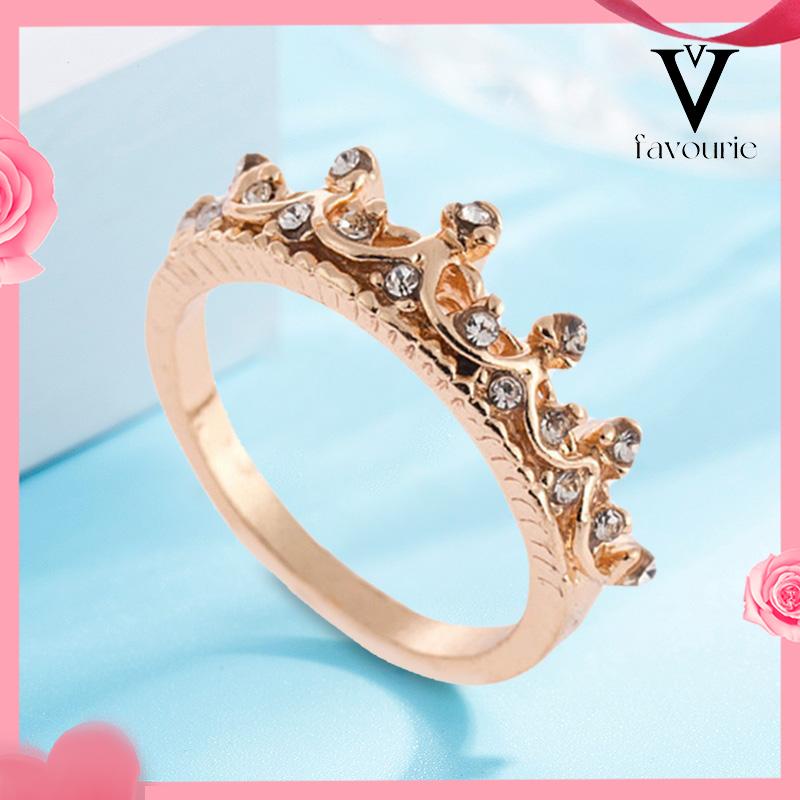 [COD]Bentuk Mahkota Fashion Ratu Temperamen Hollow Out Micro Diamond Engagement Wedding Ring-FA