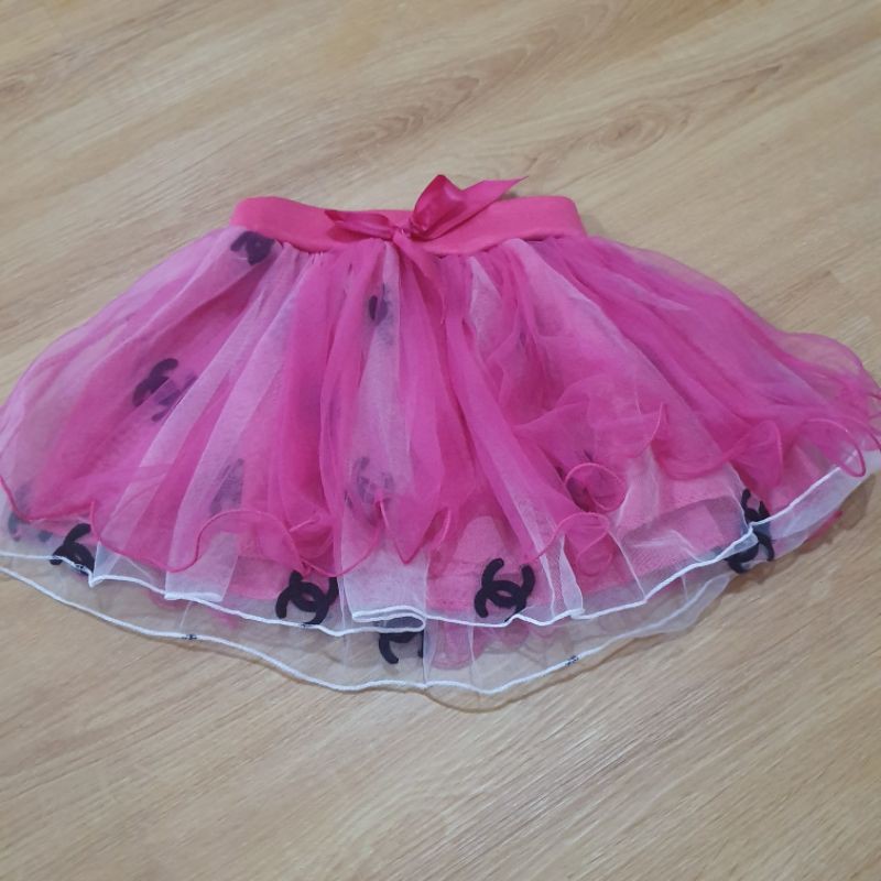 Rok tutu bayi perempuan motif channel lucu