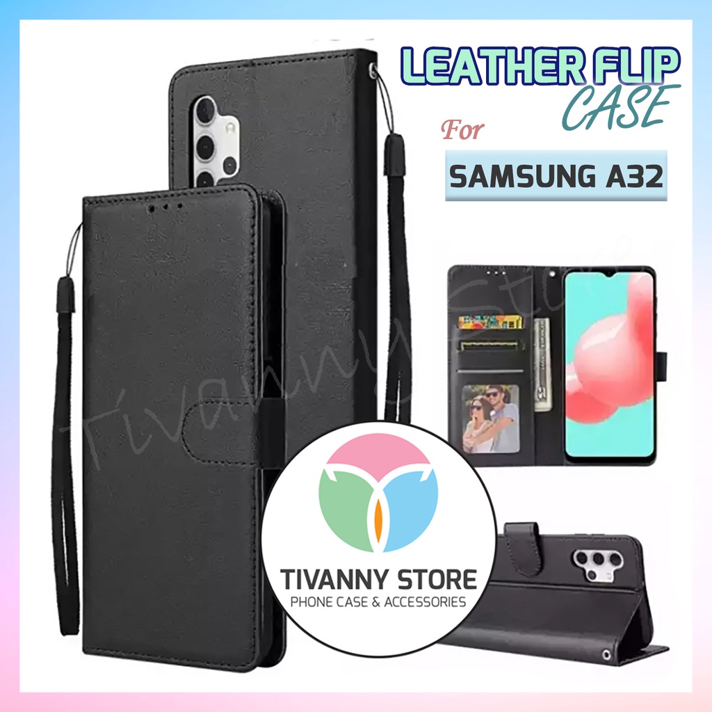 SAMSUNG GALAXY A32 4G FLIP CASE FLIP WALLET LEATHER COVER CASING KULIT DOMPET SARUNG HP TOP