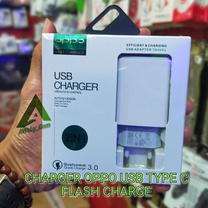 Charger Oppo Type C Quick Charge 3.0 Auto ID Fast Charge oppo A5 2020/ A9 2020/A52/A53/A33/A92