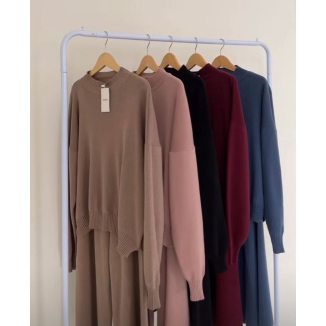 Esme Set BLACK brown denim by Hijabnueta Hijab Nueta