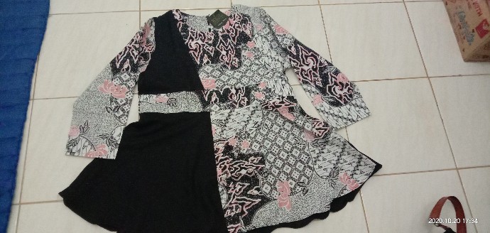 Tey-17 Batik Wanita Asj Sa Hrb026 Kenongo Kemeja Tosca Pendek