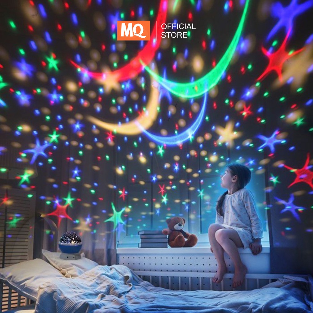 MQ Lampu Dekorasi LED Proyektor Bulan Bintang  Lampu DISCO   Lampu Tidur Anak   Lampu Kamar Anak Anak