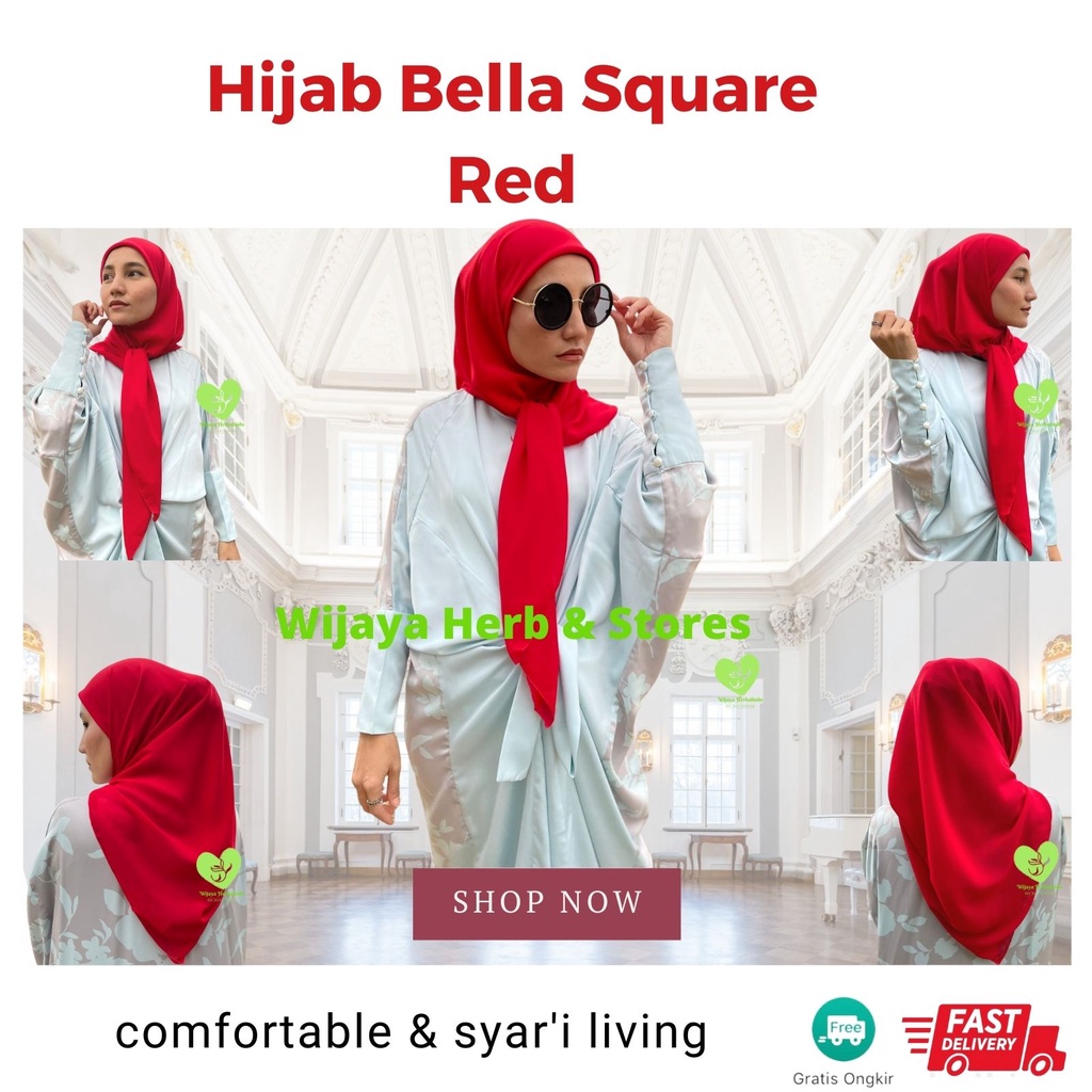 [Outfits] Hijab Bella Square Segi Empat Polos /Jilbab Bella Square / Kerudung Polos / Krudung / Kudung Bella Square