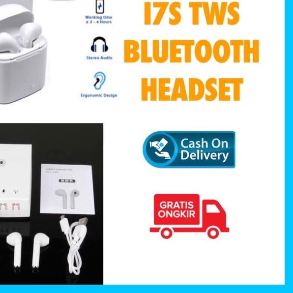 ➣ Headset Bluetooth I7S TWS 5.0 Twin Headset Bluetooth True Wireless untuk Android iOS Ori ✱