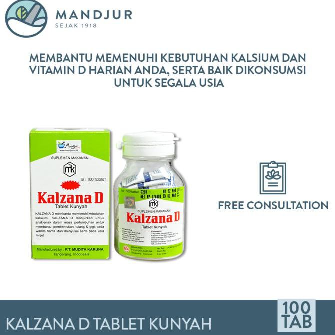 ❤BISA COD❤【BISA COD】 Kalzana D Tablet Kunyah - Suplemen Vitamin D dan Penambah Kalsium