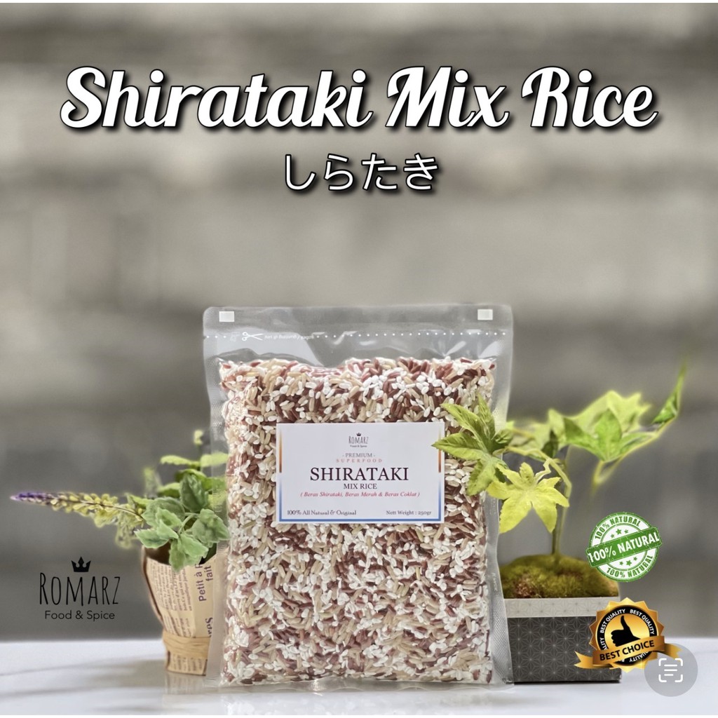 

SHIRATAKI MIX RICE 250gr | MIX BERAS MERAH, COKLAT ORGANIK 250gr