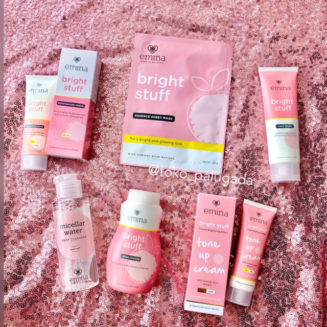 ✅ PAKET EMINA BRIGHT STUFF - Face Wash Toner Bright Stuff Serum Emina Tone Up