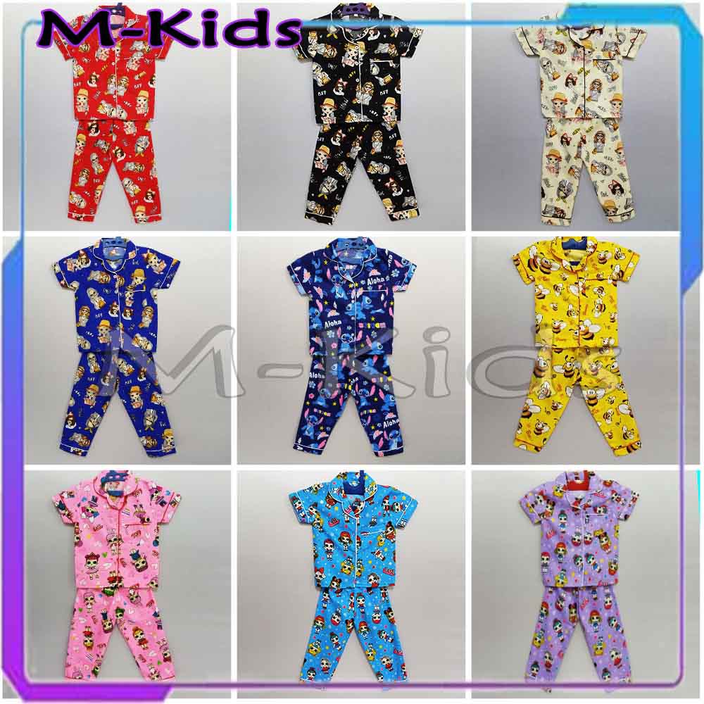 MKids88 - Baju Setelan Katun Anak Gambar Retro Lebah / Honey Bee Stitch LOL