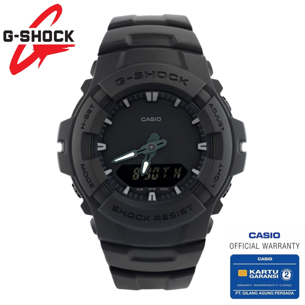 Jam Tangan Pria Casio G-Shock Original G-100BB-1ADR Dual Time Rubber Strap