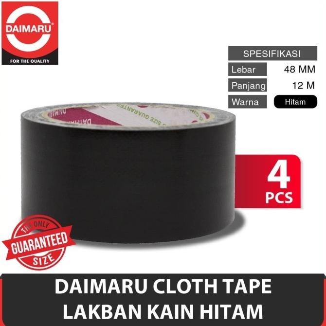 

(BISA COD) [Dapat 4pcs] Daimaru Cloth Tape Hitam 48mm x 12m GRATIS ONGKIR Kode 346