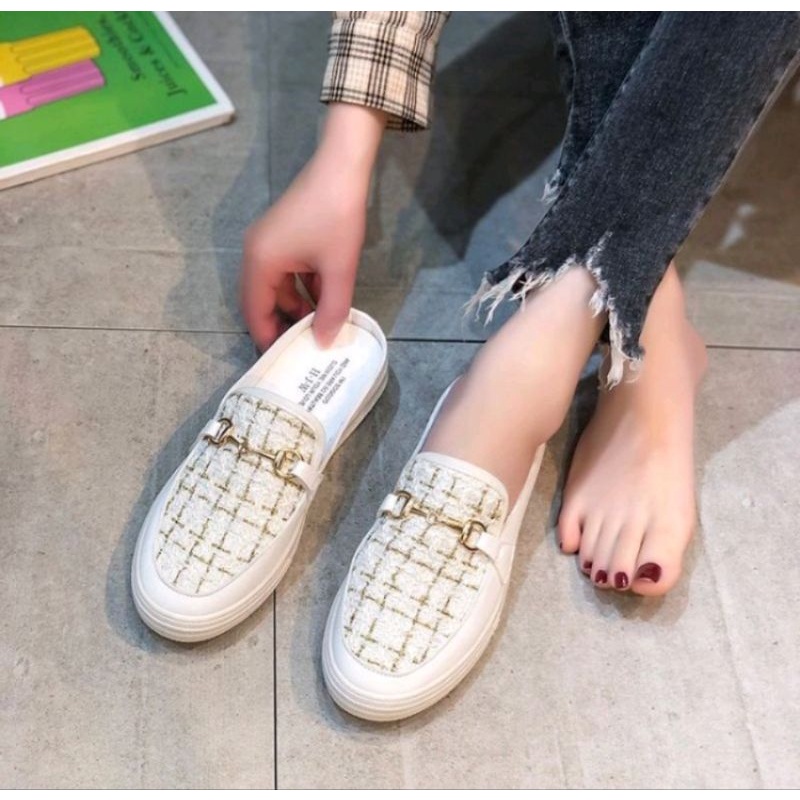 Sepatu Slip On Fashion Wanita Import NF621 Sepatu Sandal Ootd Wanita Kekinian Bisa Cod