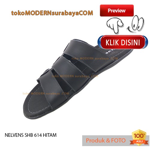 Sandal Pria Casual Slide NELVENS SHB 614 HITAM Sandal Flip Flop