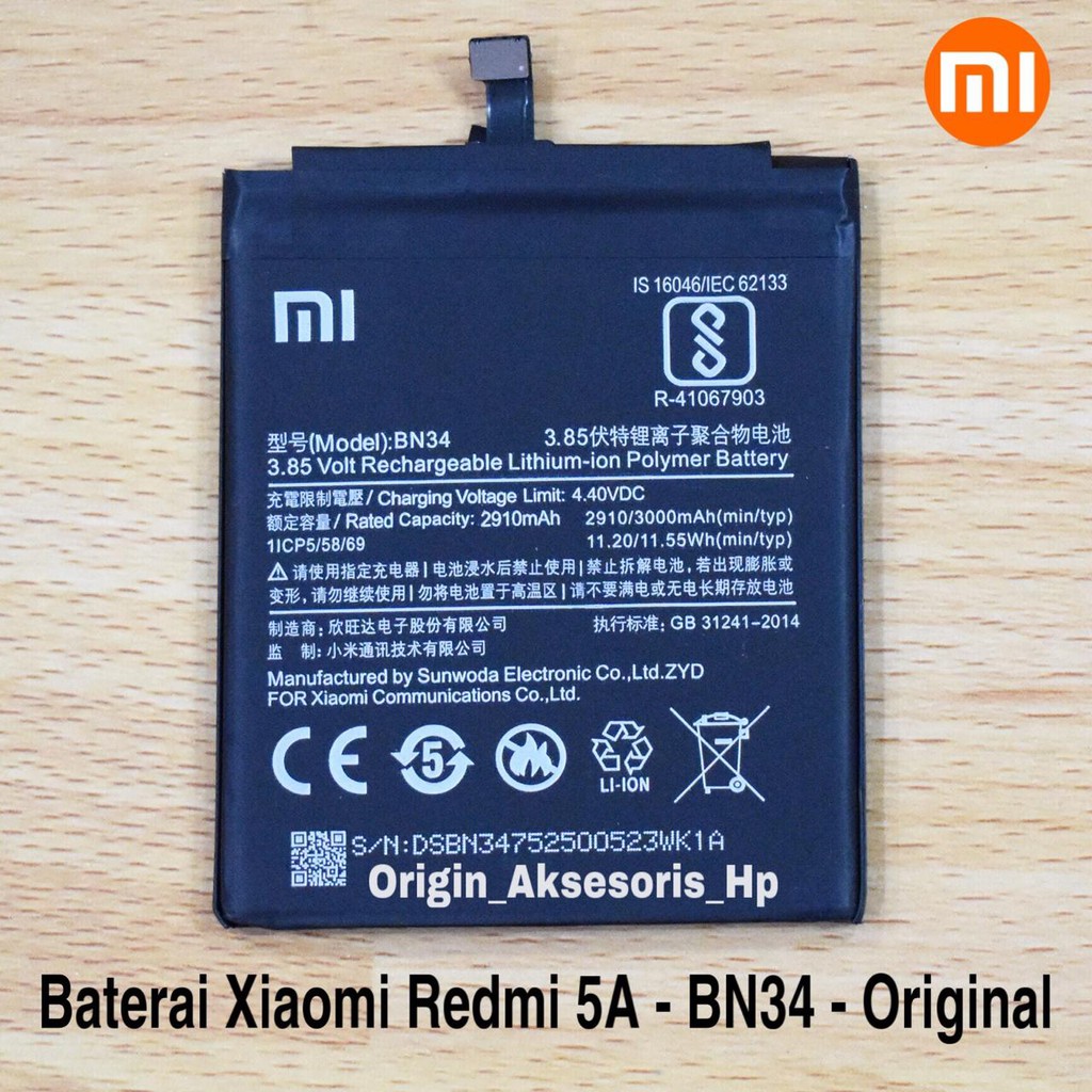 Baterai XIAOMI Redmi 5A BN34 Original Batre Hp Xiaomi BN 34 dc88