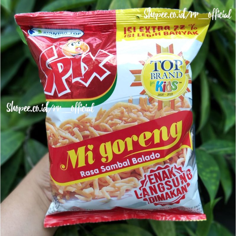 

Mi Goreng Cemilan Mie Spix Top Mi Snack Anak Rasa Balado isi Banyak 45gr *Snack*