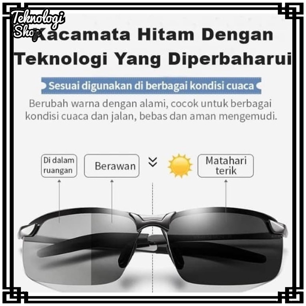 Kacamata UV400 Polarized Photocromic Siang Malam Auto