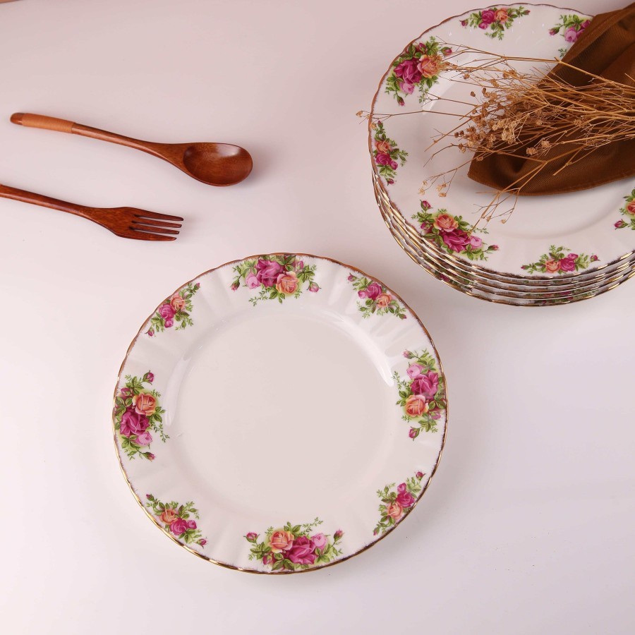 PIRING MAKAN CEPER ROYAL ROSE GARDEN CAPODIMONTE 6 PCS - ABP2004VA/RLS15851N